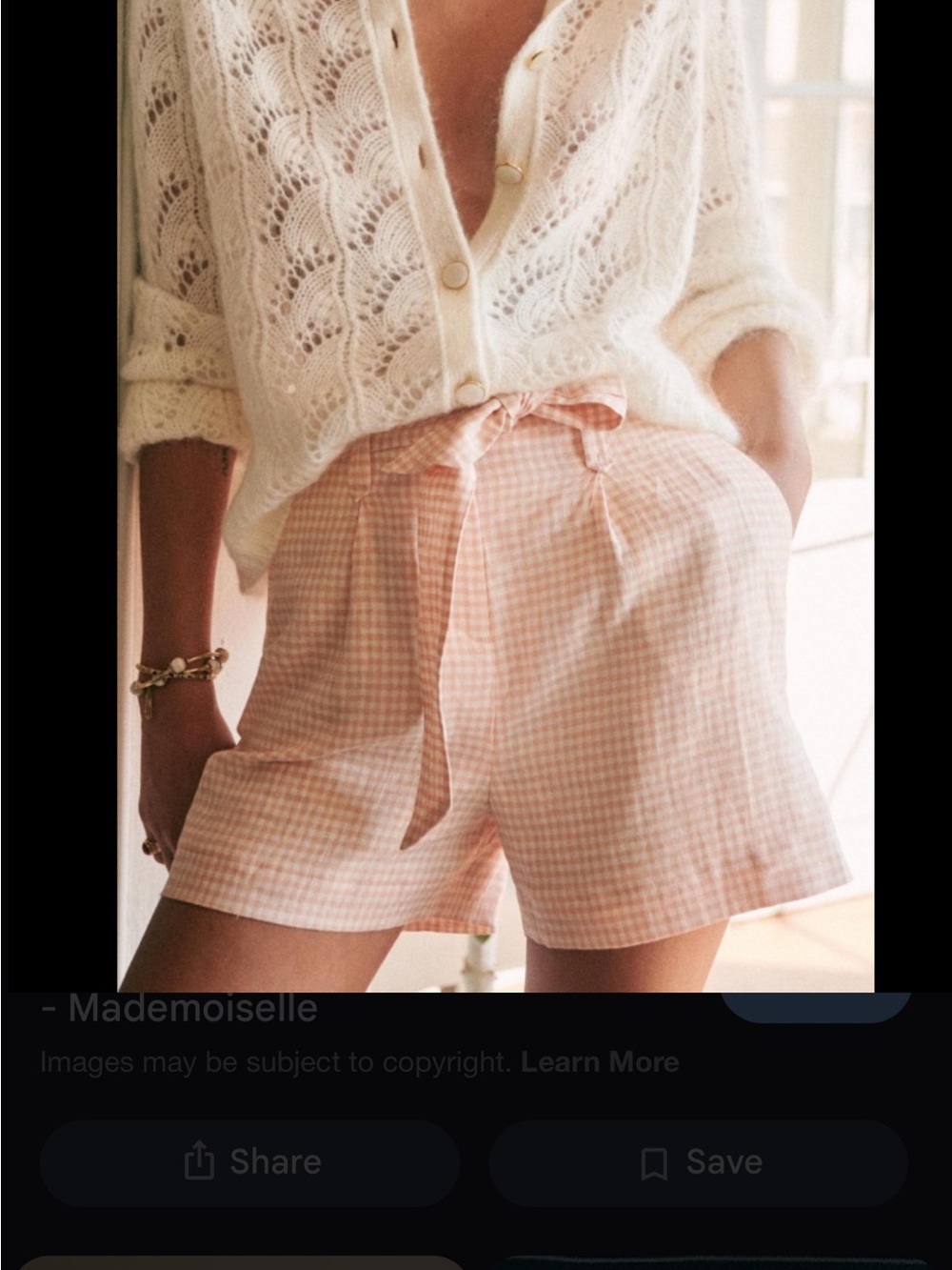 Sezane 2-piece set High-Waist Pink Gingham Tie-Waist Shorts